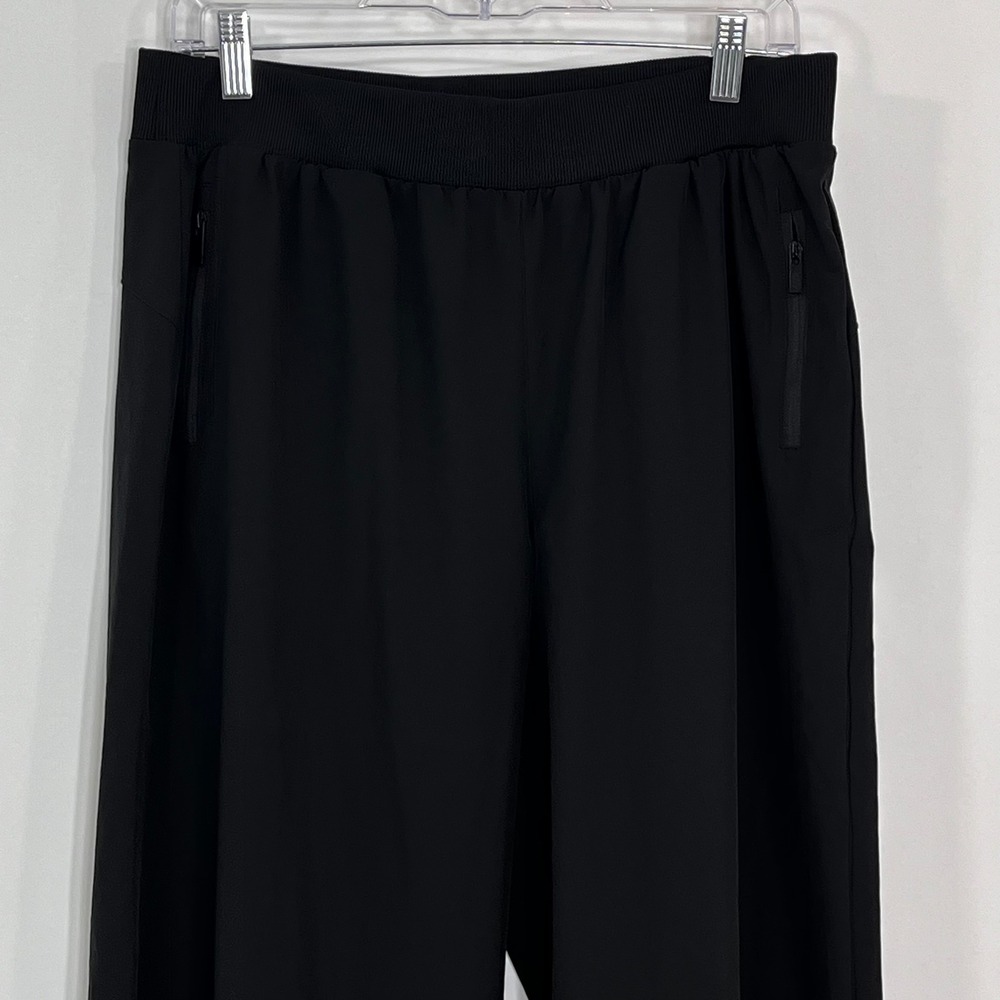 Rae Mode Womens XL Black Wide Leg Athletic Pants High Rise Zipper Pockets P6255 - Picture 3 of 9